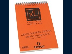 Canson XL Spiral Sketch Pad 90 gms A4 - 210x297mm - 120 Sheets - Popular, economically priced sketch pads. Spiral bound short edge. Microperforated.