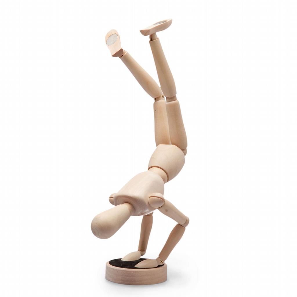 Magnet mannequin doll 30cm, made of natural beech wood. Very good workmanship. Small magnets are in the palms and under the feet.